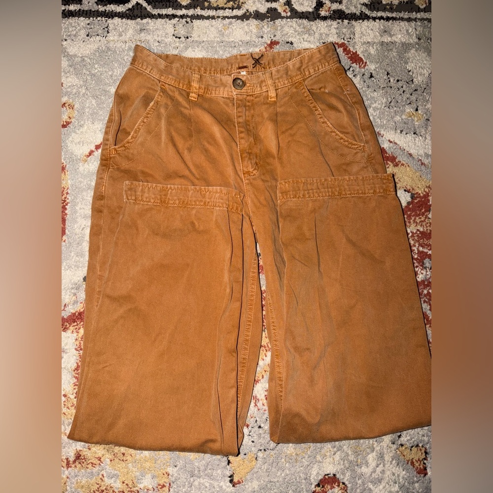 Free People Brown Wide-Leg Pants